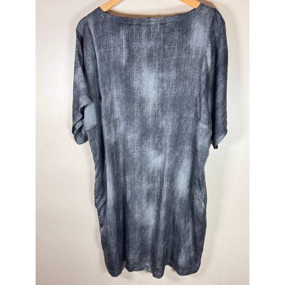 Eileen Fisher Womens Tunic Dress Top Silk Cotton Lagenlook Size L Gray - Picture 7 of 10